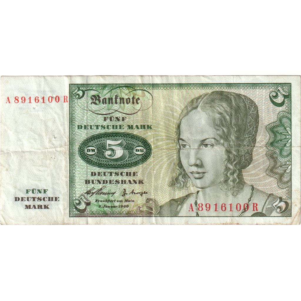 Federal Republic of Germany, 20 Deutsche Mark, 1960-01-02, EF(40-45)