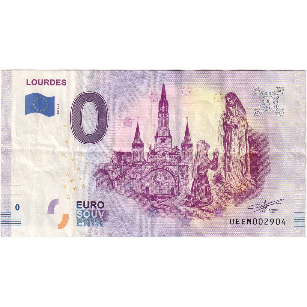 France, Tourist Banknote - 0 Euro, LOURDES