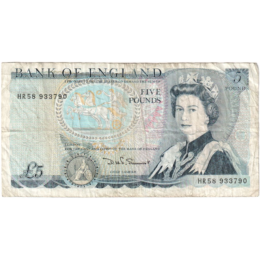 Geldschein, Großbritannien, 5 Pounds, Undated (1973-80), Undated, KM:378c, S