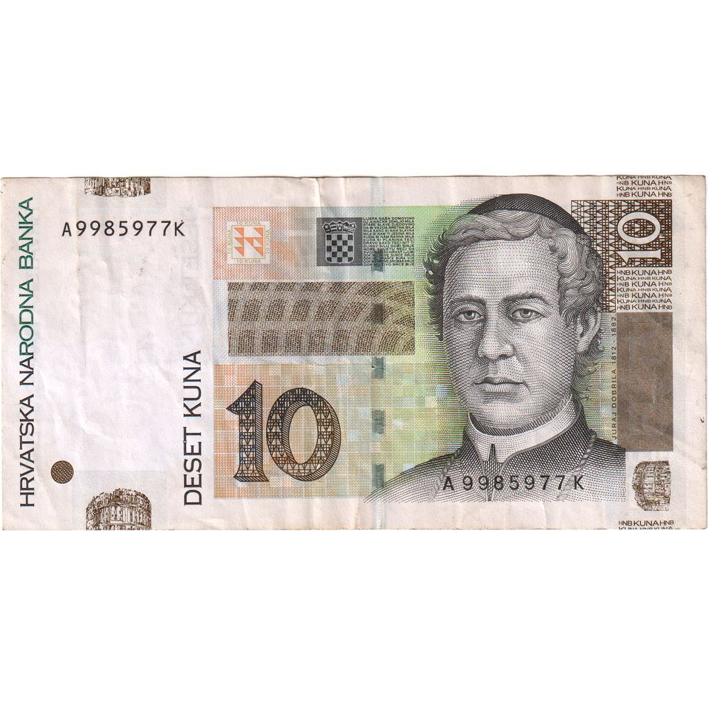 Biljet, Kroatië, 10 Kuna, 2001, 2001-03-07, KM:38, TTB