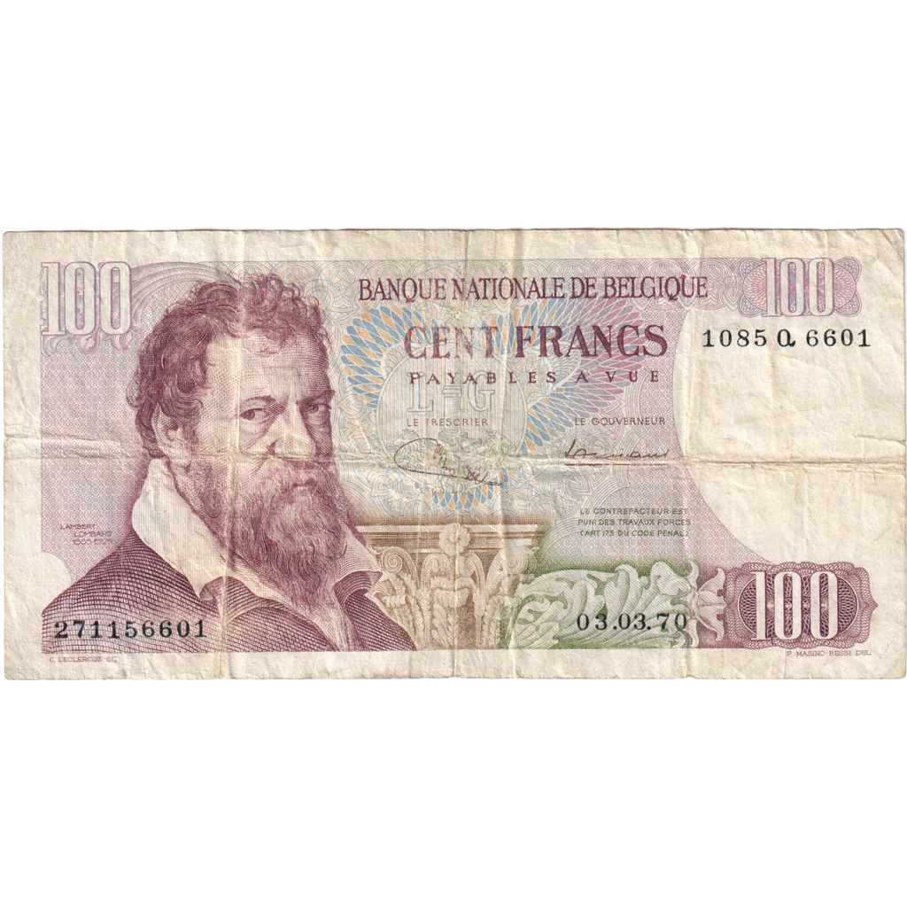 Belgique, 100 Francs, 1970-03-03, TB