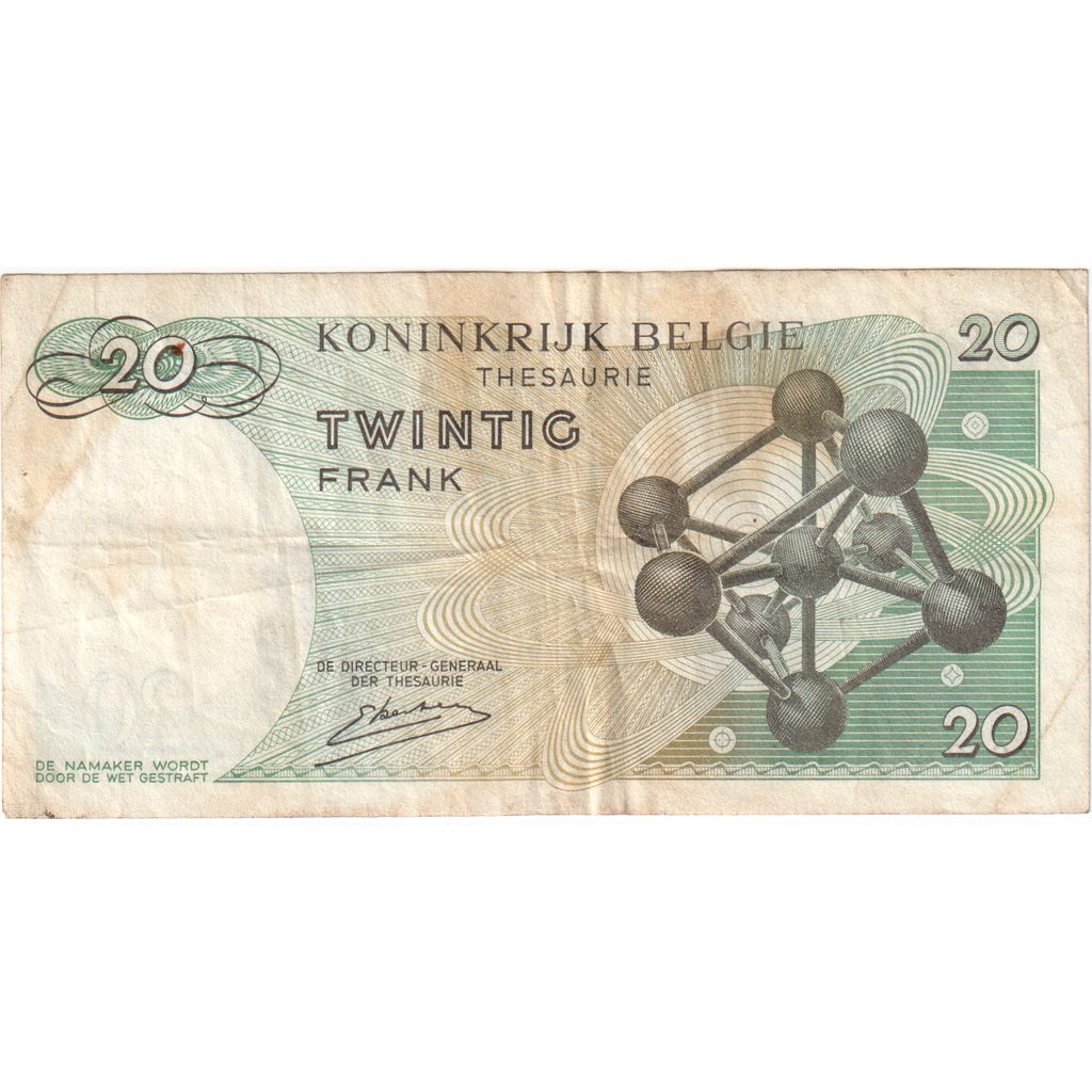 Banknot, Belgia, 20 Francs, 1964, VF(30-35)