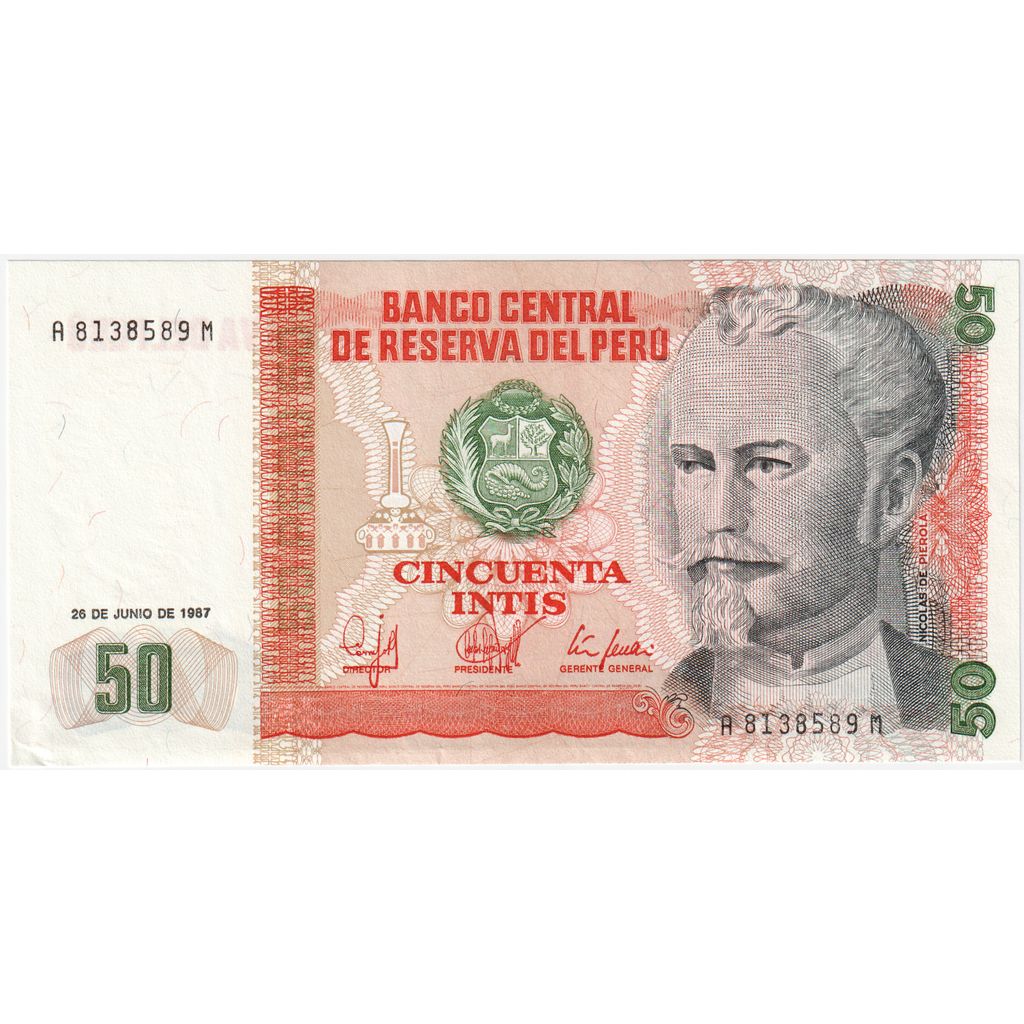 Billet, Pérou, 50 Intis, 1987, 1987-06-26, SPL