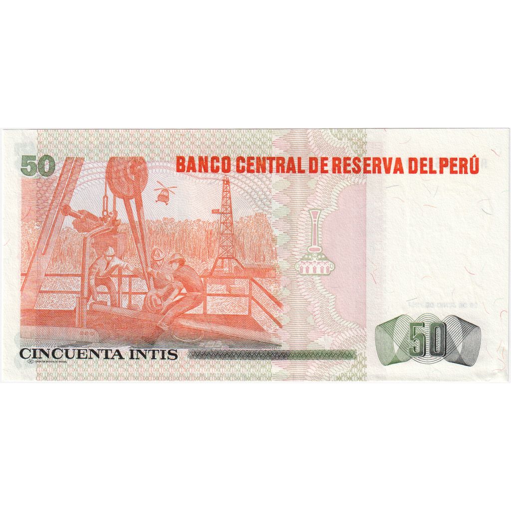 Billet, Pérou, 50 Intis, 1987, 1987-06-26, SPL