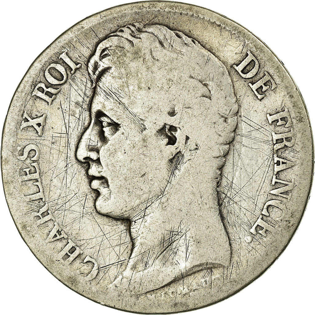 Munten, Frankrijk, Charles X, 2 Francs, 1827, Lyon, ZG+, Zilver, Gadoury:516