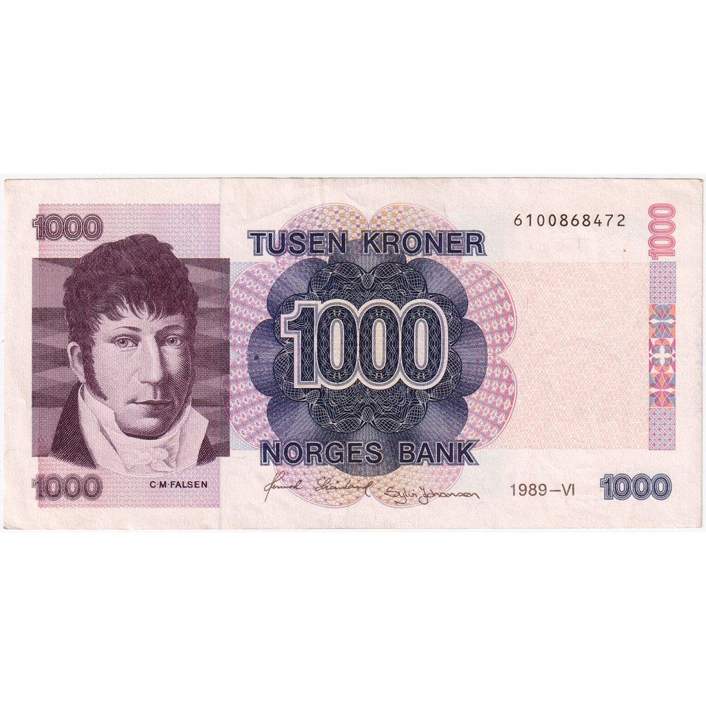 Norway, 1000 Kroner, Undated (1989), AU(50-53)