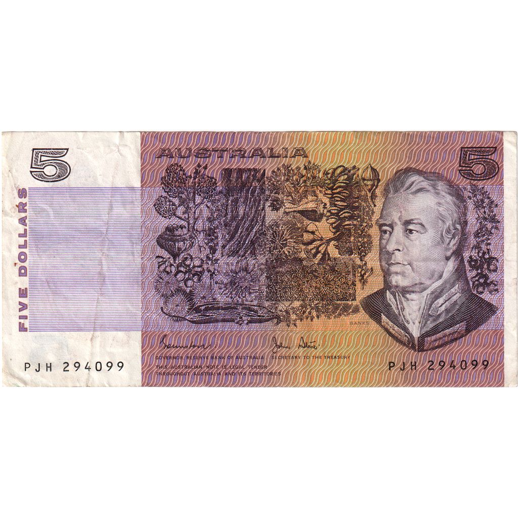 Banknote, Australia, 5 Dollars, undated (1971-91), KM:44e, EF(40-45)
