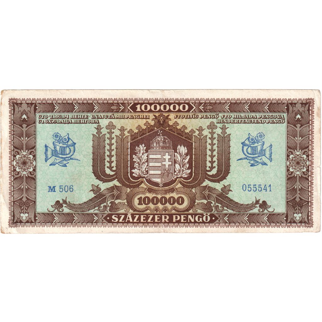 Banknote, Hungary, 100,000 Pengö, 1945, 1945-10-23, KM:121a, EF(40-45)