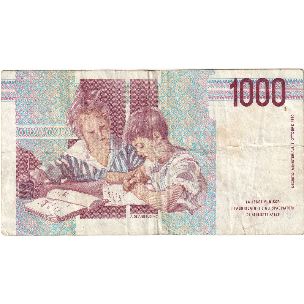 Włochy, 1000 Lire, 1990-10-03, VF(20-25)
