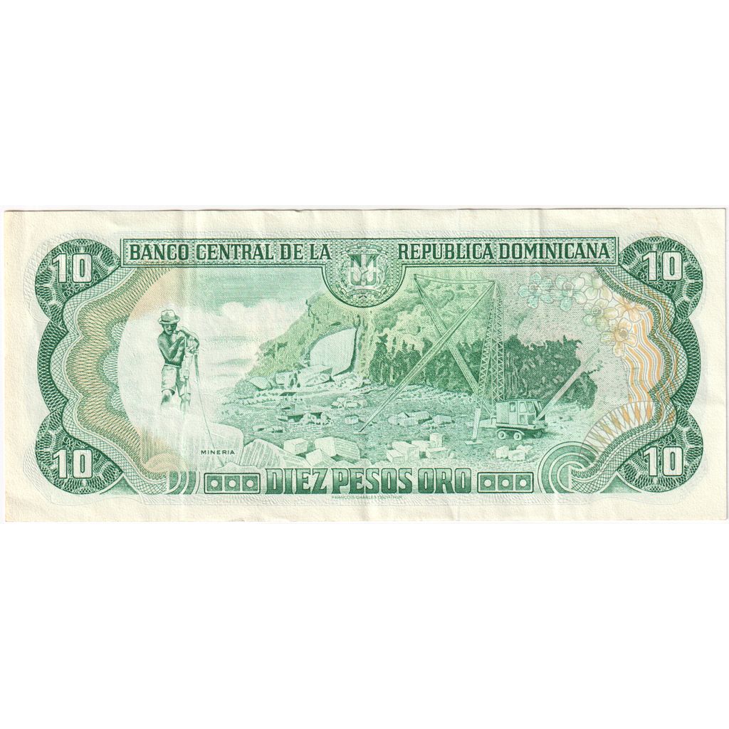 República Dominicana, 10 Pesos Oro, Undated (1997), AU(50-53)