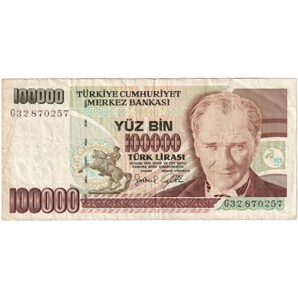 Billete, 100,000 Lira, 1970, Turquía, KM:206, Undated, MBC