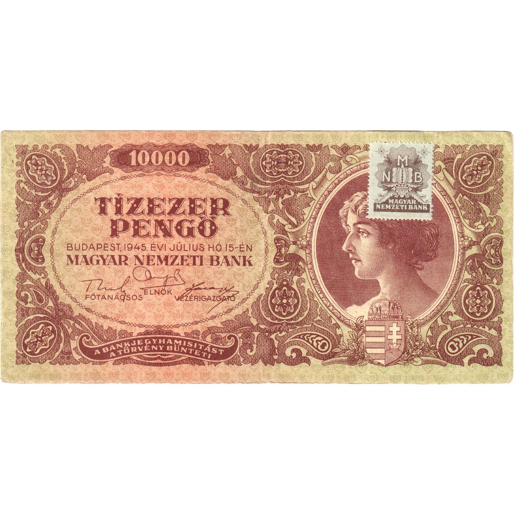 Hongrie, 10,000 Pengö, 1945-07-15, TTB+