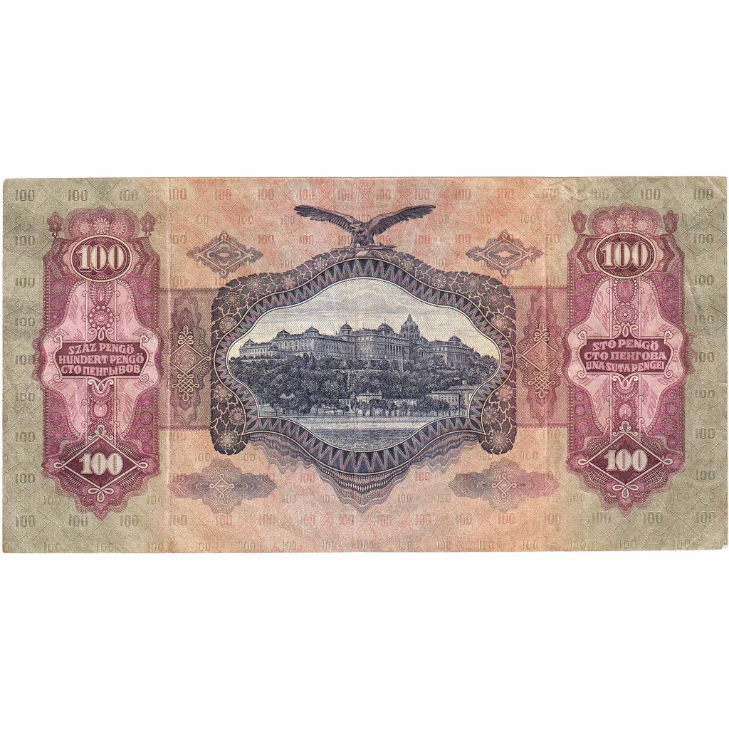 Biljet, Hongarije, 100 Pengö, 1930, KM:98, TTB