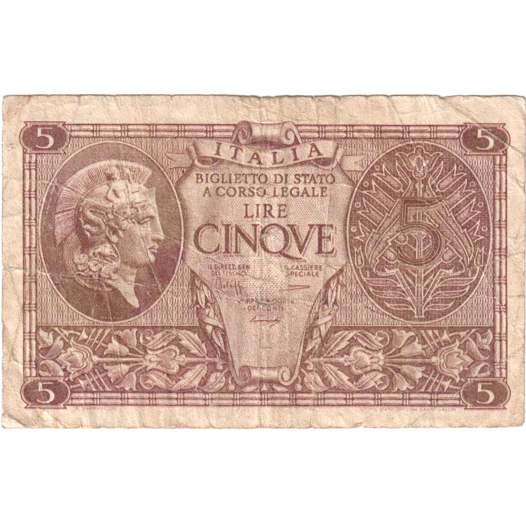 Italie, 5 Lire, TB+