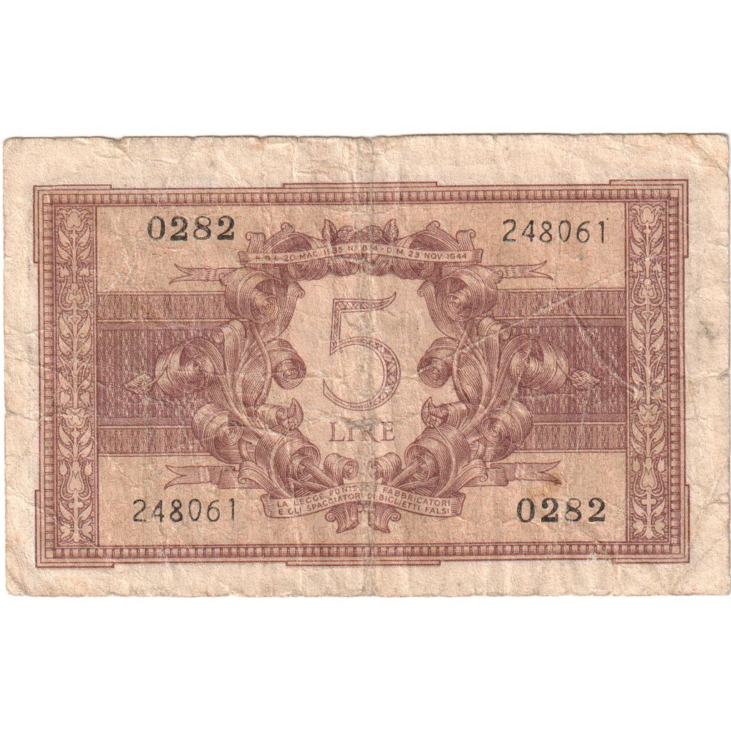 Italie, 5 Lire, TB+