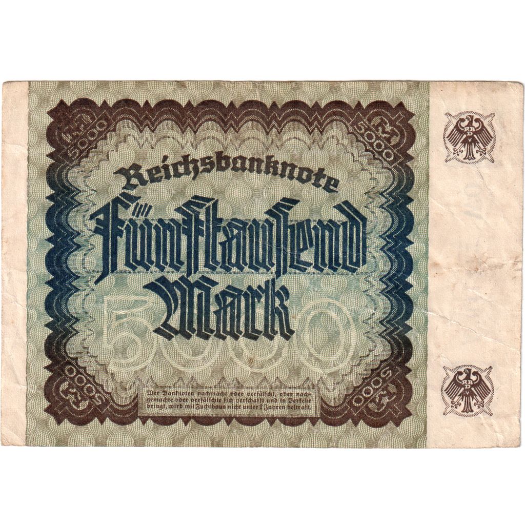 Geldschein, Deutschland, 5000 Mark, 1922-12-02, KM:81a, SS