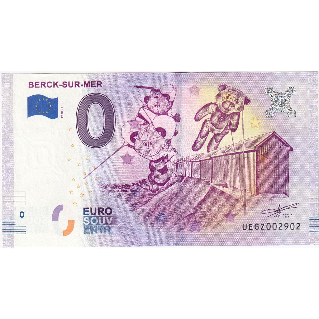 Frankrijk, Tourist Banknote - 0 Euro, 2018, n.v.t., BERCK SUR MER, NIEUW