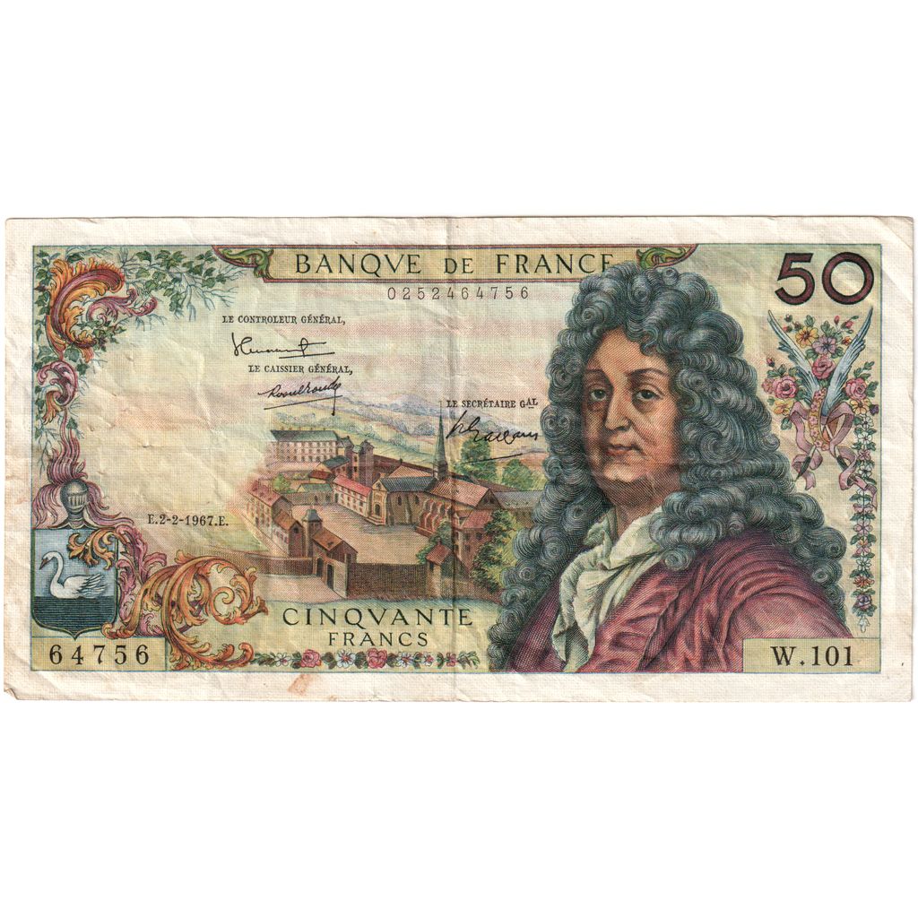 Francia, 50 Francs, Racine, 1967-02-02, W.101, MBC