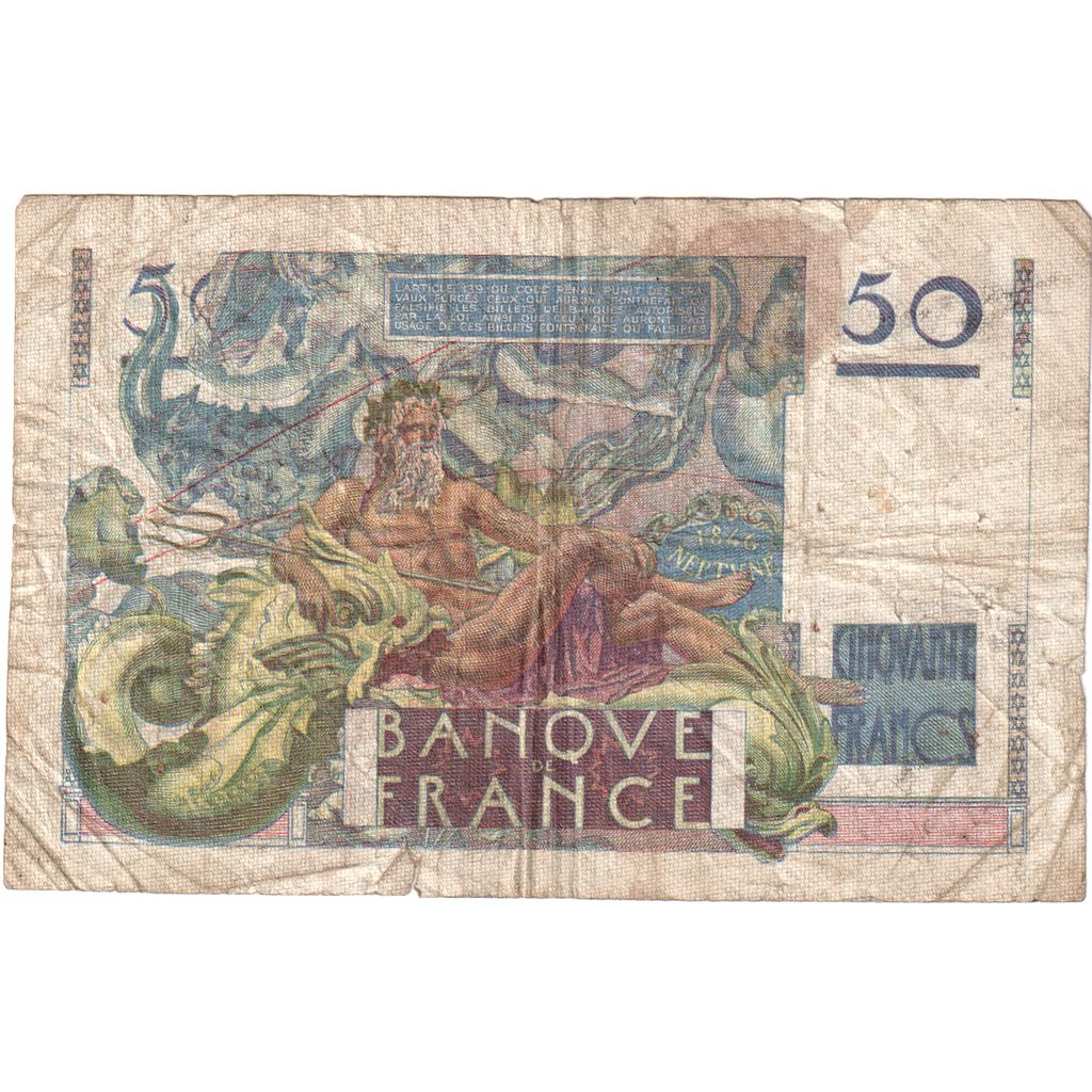 Francja, 50 Francs, Le Verrier, 1946-05-02, E.10, VF(20-25)