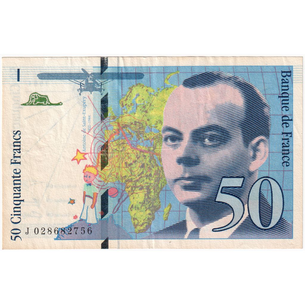 França, 50 Francs, St Exupéry, 1994, J02868275, AU(50-53)