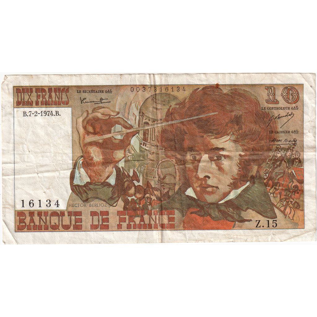 France, 10 Francs, 1974-02-07, Z.15, VF(30-35)