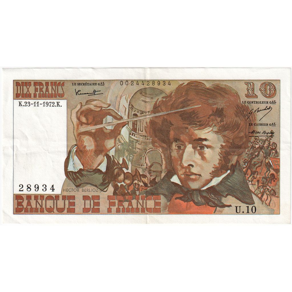 France, 10 Francs, 1972-11-23, U.10, AU(50-53)