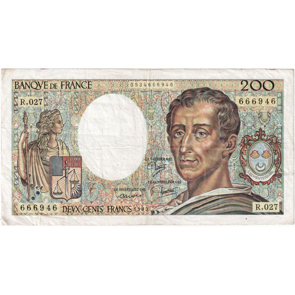 Francja, 200 Francs, Montesquieu, R.027, EF(40-45)