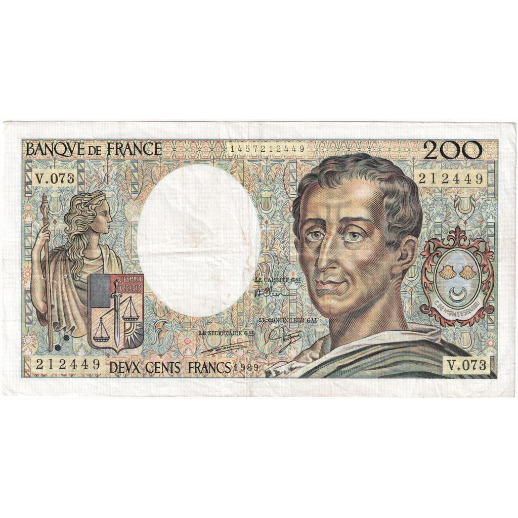 Frankrijk, 200 Francs, Montesquieu, V.073, TTB