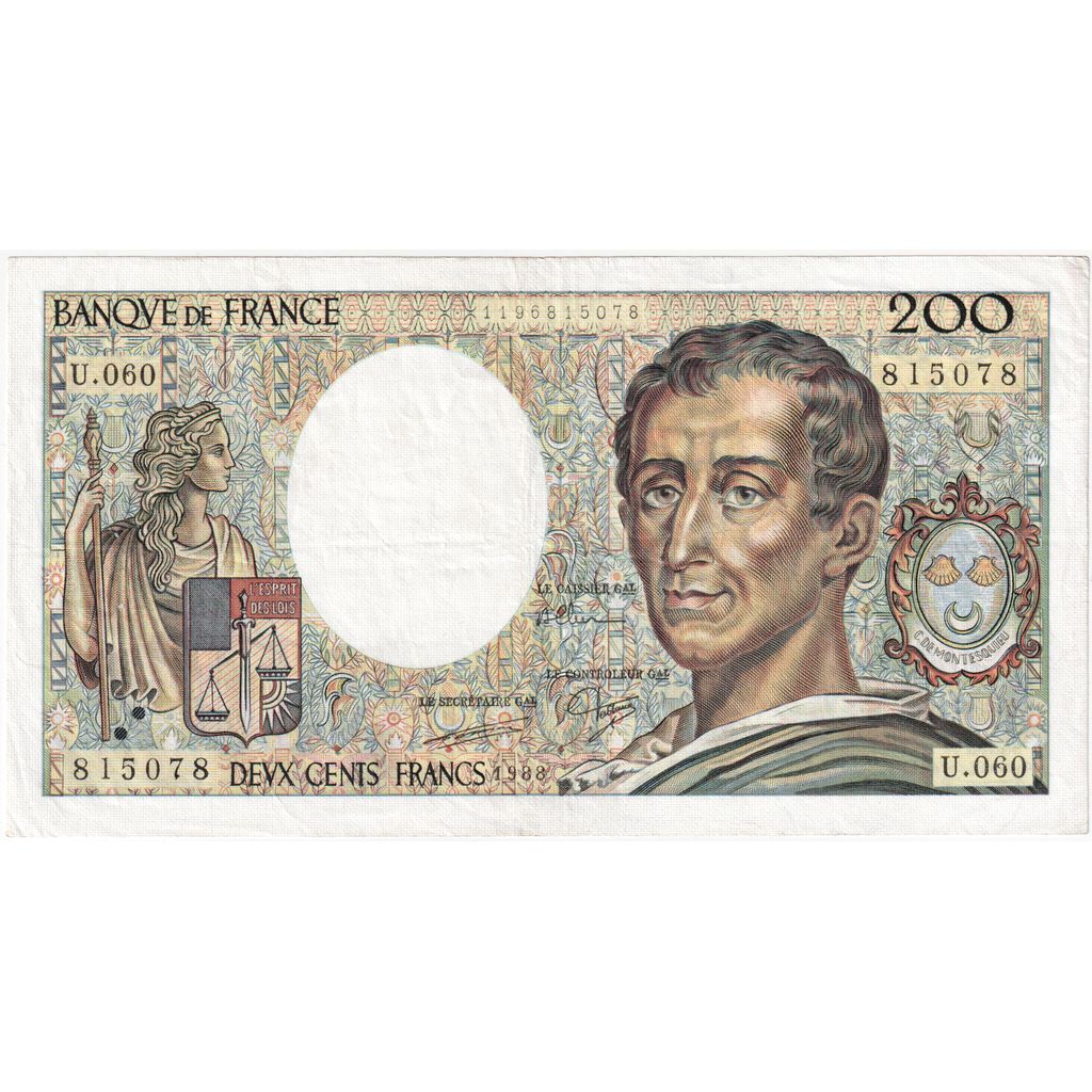 Frankrijk, 200 Francs, Montesquieu, U.060, TTB