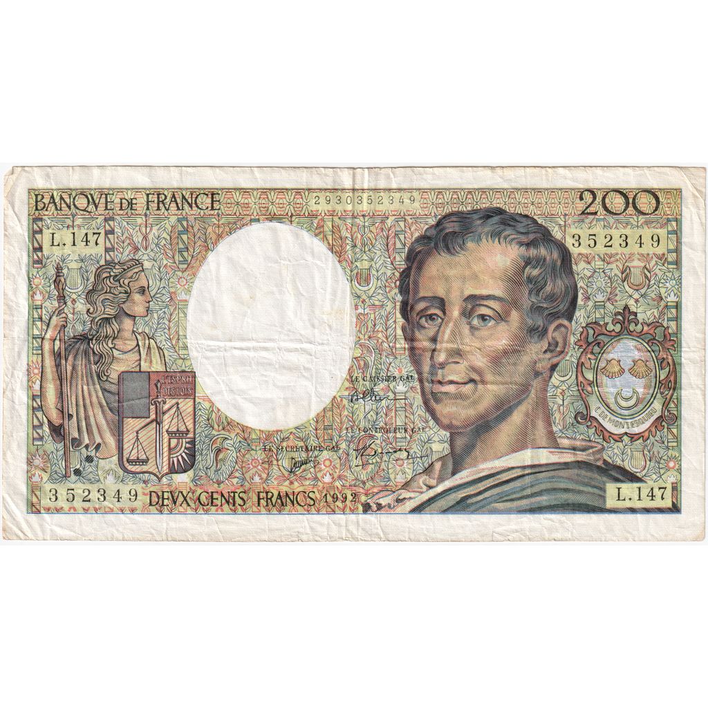 France, 200 Francs, Montesquieu, L.147, TTB+