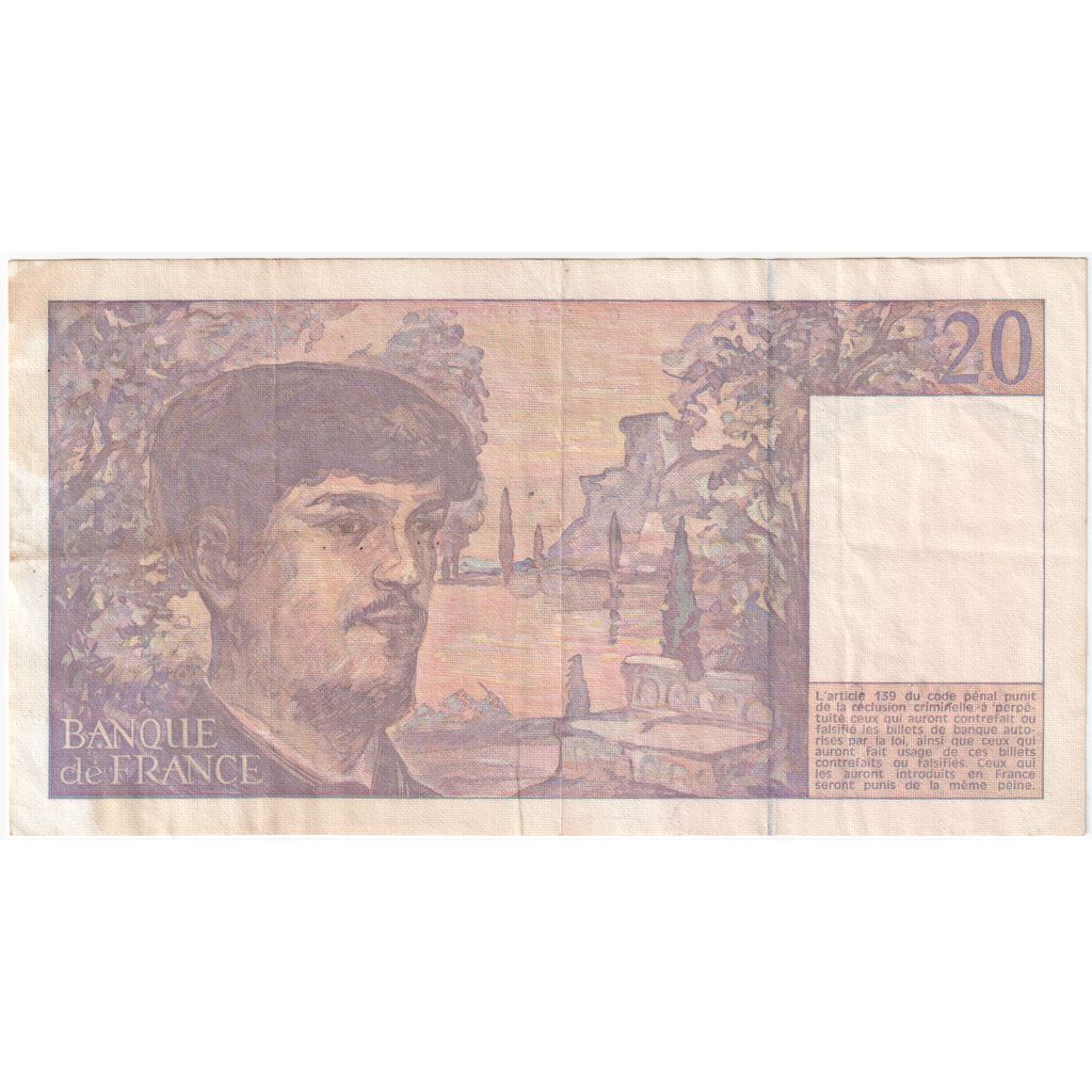 Frankrijk, 20 Francs, Debussy, D.034, TTB