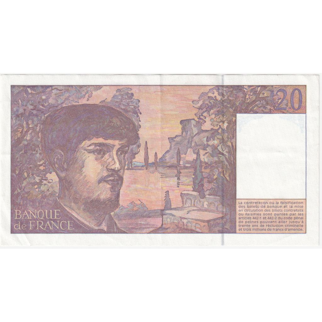 Frankreich, 20 Francs, Debussy, Undated (1997), L.060, VZ