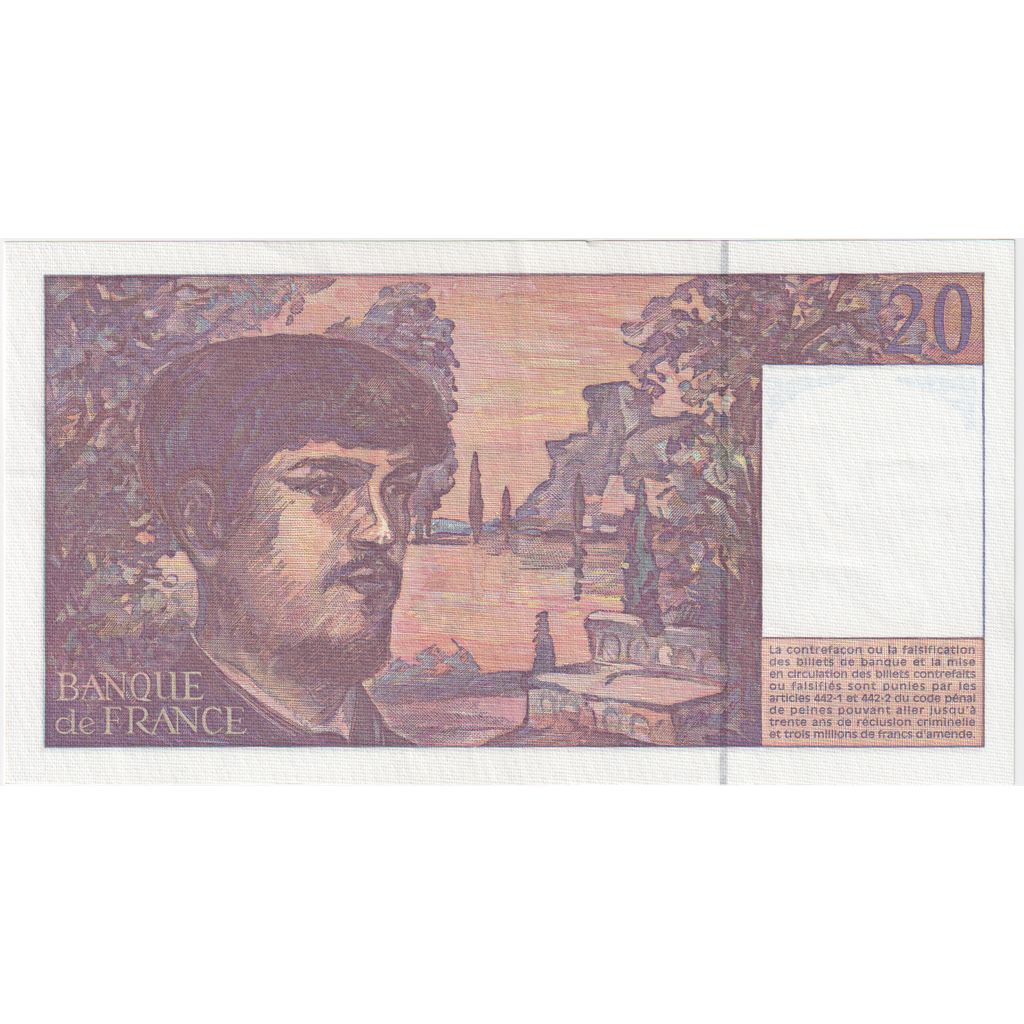 Frankreich, 20 Francs, Debussy, Undated (1997), J.053, UNZ-