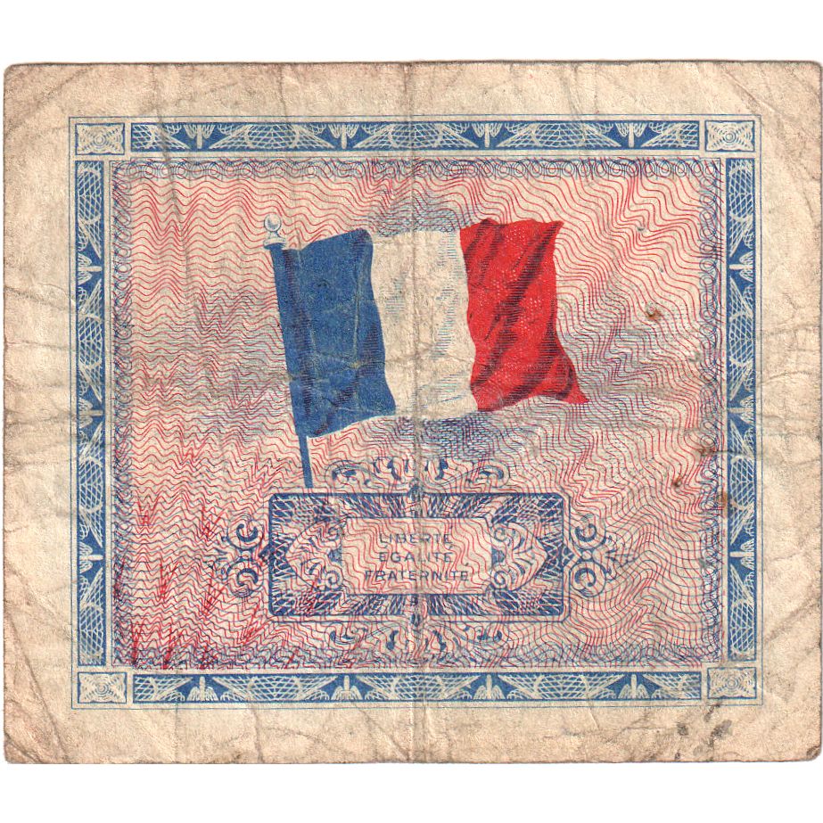 Francia, 5 Francs, Flag/France, Undated (1944), 07319293, BC+