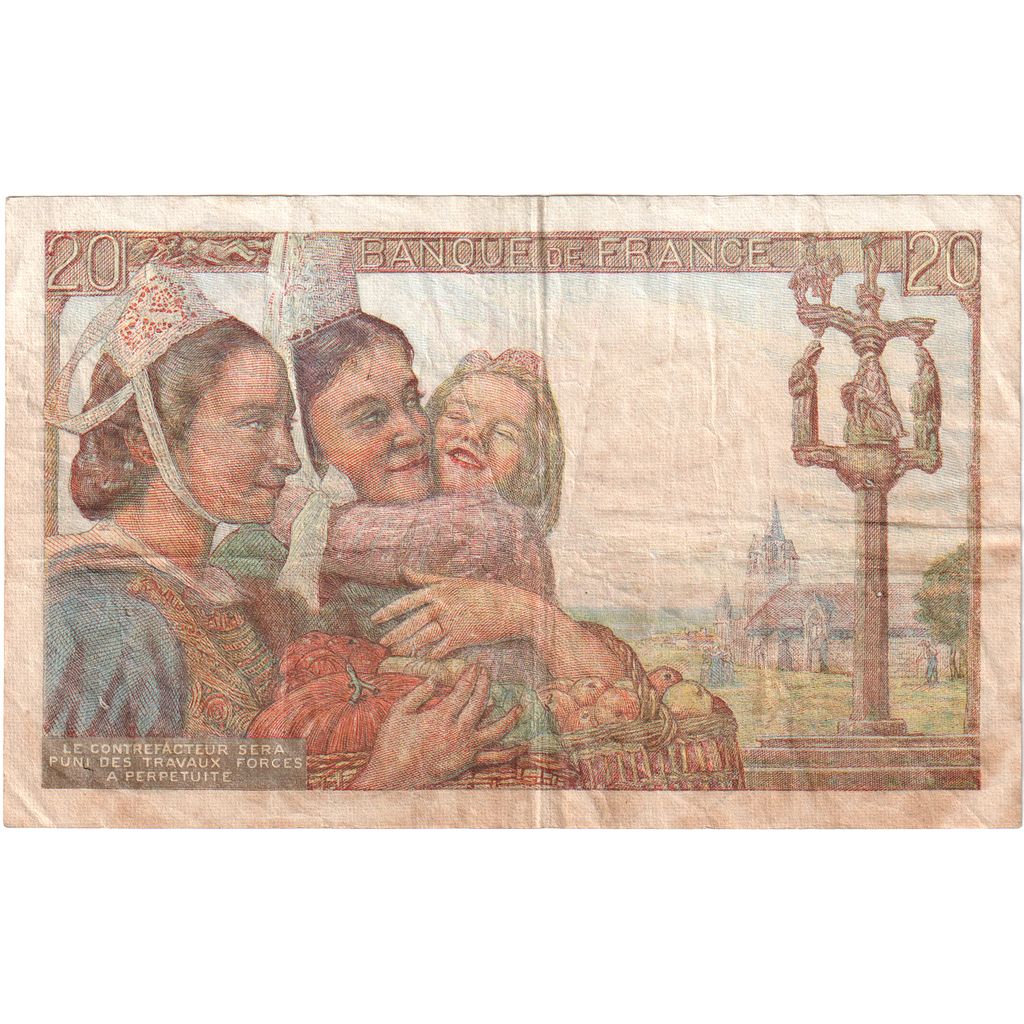 França, 20 Francs, Pêcheur, 1942-02-12, Z.5, VF(20-25)