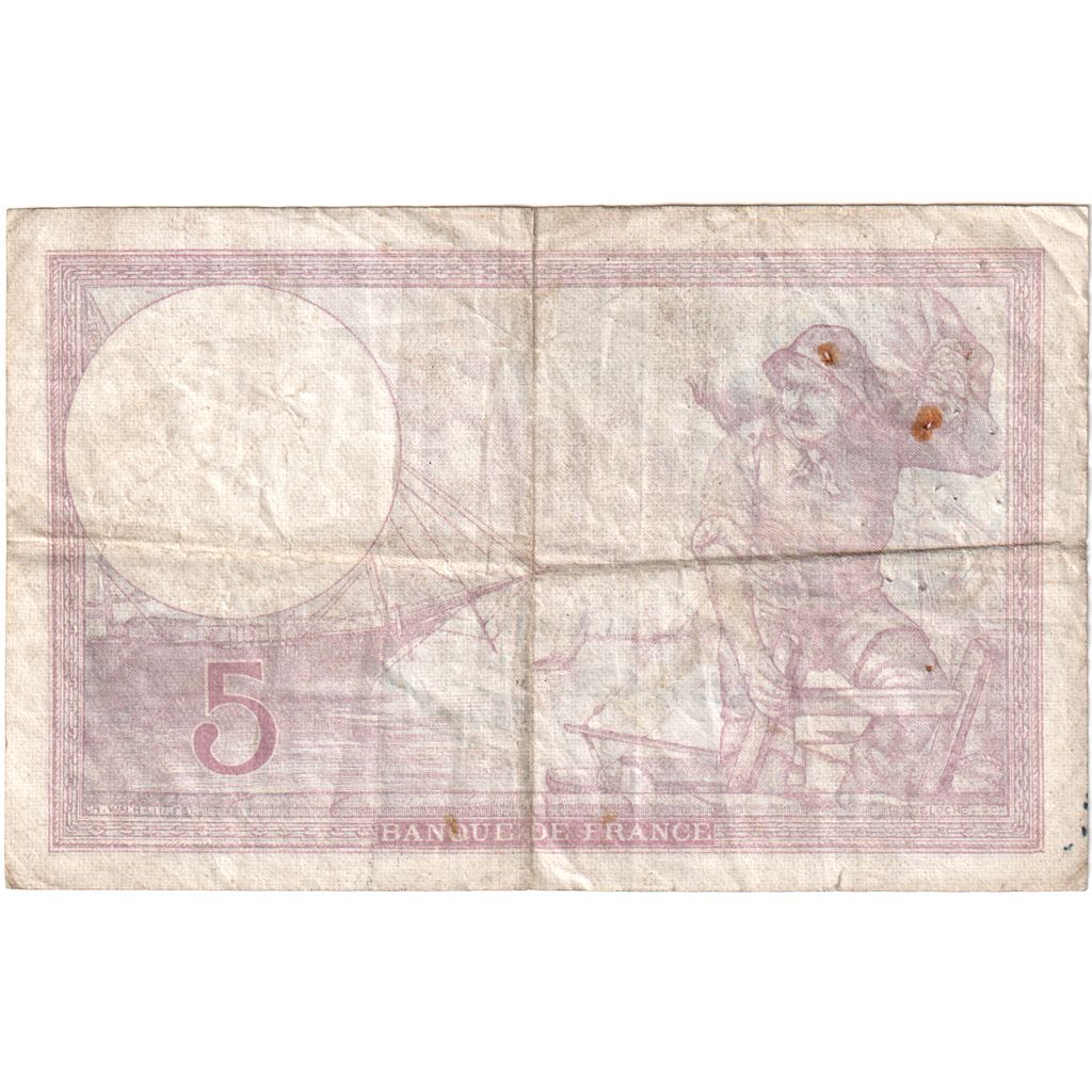 Frankreich, 5 Francs, Violet, 1939-08-24, H.61525, S+