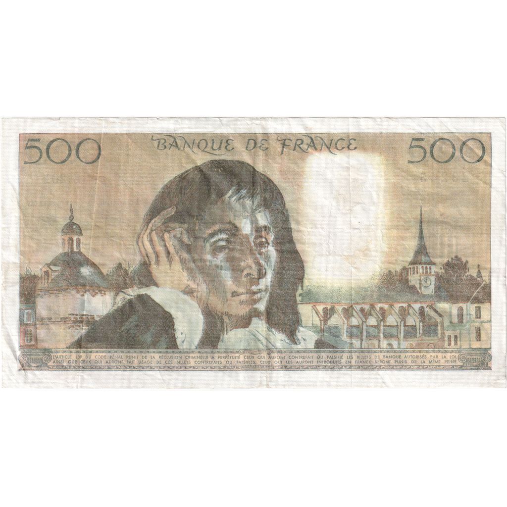 Francja, 500 Francs, Pascal, 1984-01-05, G.201, EF(40-45)