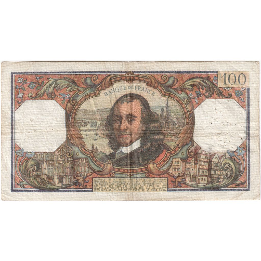 France, 100 Francs, Corneille, 1972-01-06, Y.625, VF(20-25)