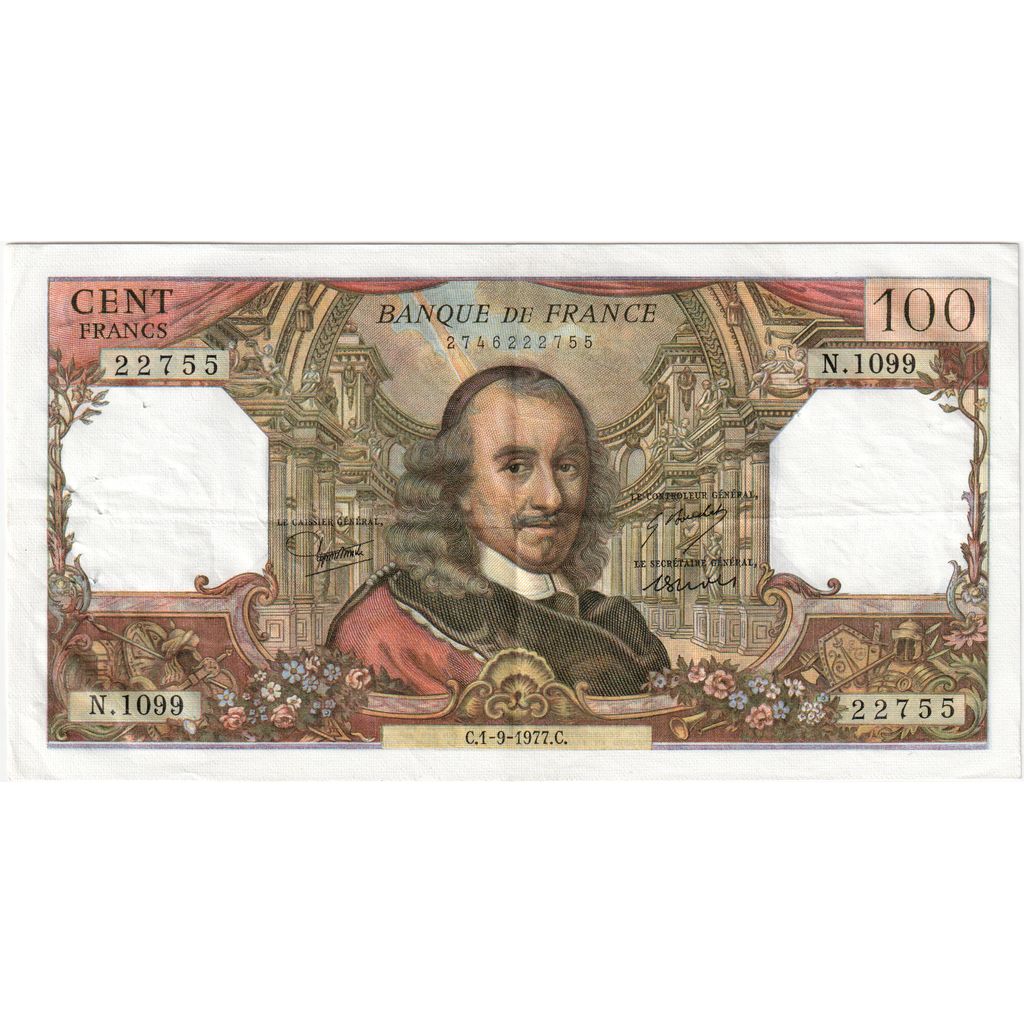 France, 100 Francs, Corneille, 1977-09-01, N.1099, EF(40-45)