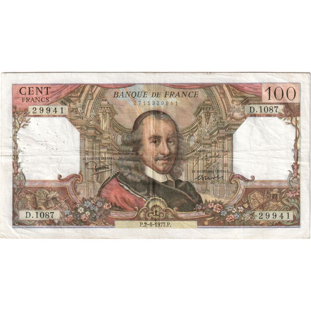 France, 100 Francs, Corneille, 1977-06-02, D.1087, EF(40-45)