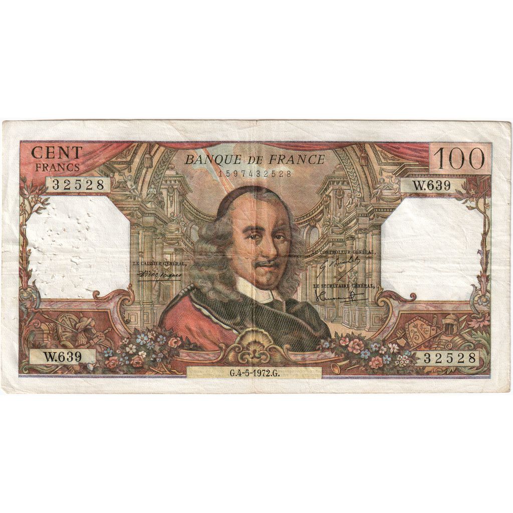 France, 100 Francs, Corneille, 1972-05-04, W.639, EF(40-45)