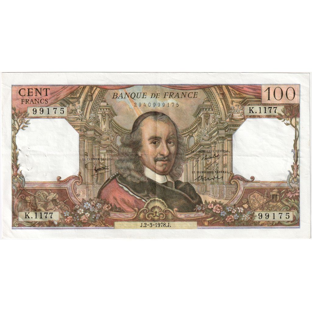 France, 100 Francs, Corneille, 1978-03-02, K.1177, AU(50-53)