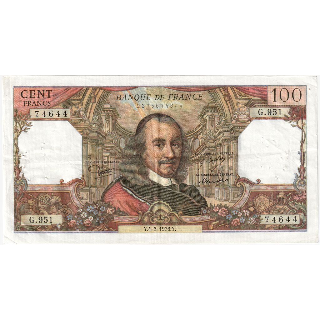 France, 100 Francs, Corneille, 1976-03-04, G.951, EF(40-45)