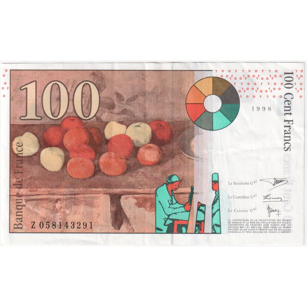 Francja, 100 Francs, Cézanne, Z058143291, AU(55-58)