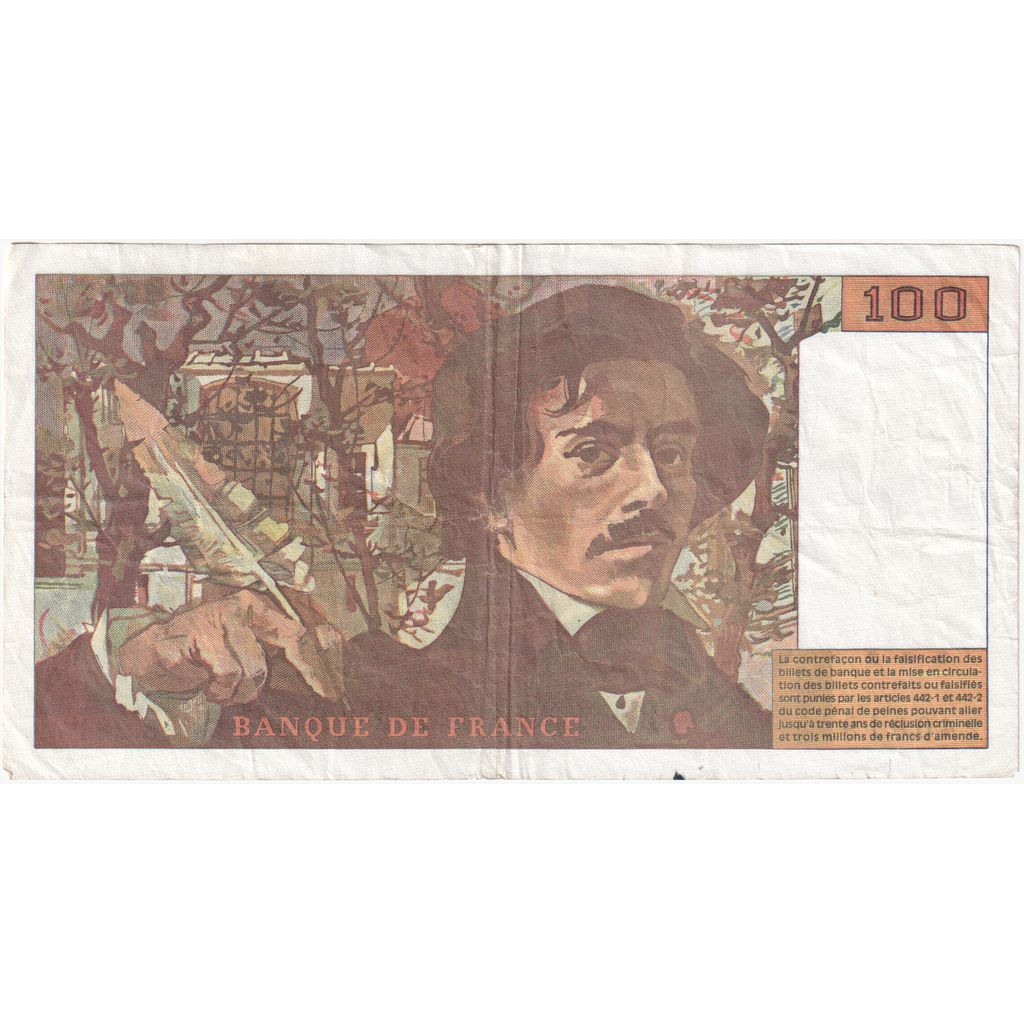 Francja, 100 Francs, Delacroix, B.281, AU(50-53)