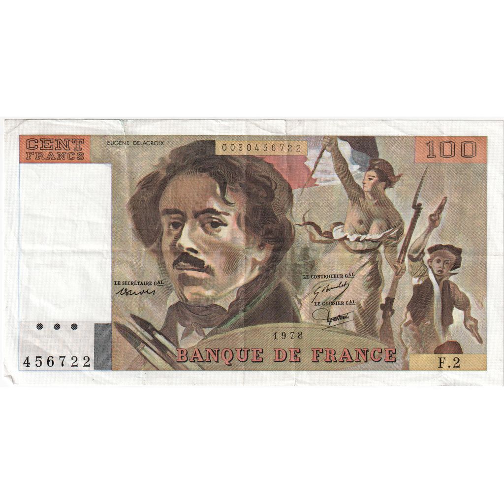 Frankrijk, 100 Francs, Delacroix, F.2, TTB+