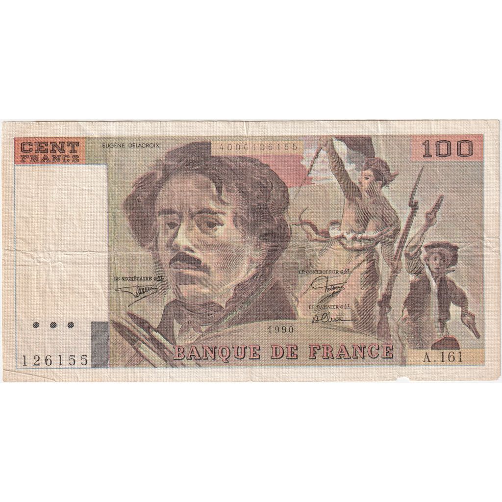 France, 100 Francs, Delacroix, A.161, EF(40-45)