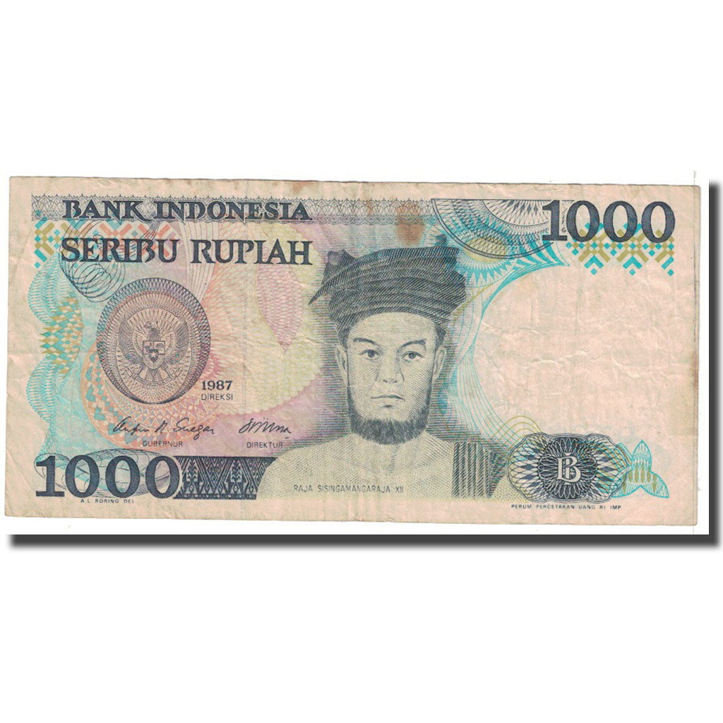 Banknote, Indonesia, 1000 Rupiah, 1987, KM:124a, VF(20-25)