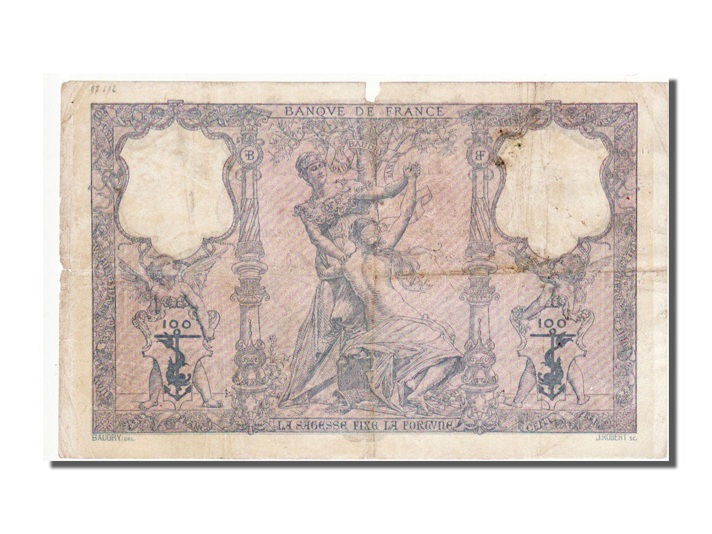 Banknote, France, 100 Francs, 100 F 1888-1909 ''Bleu et Rose'', 1902