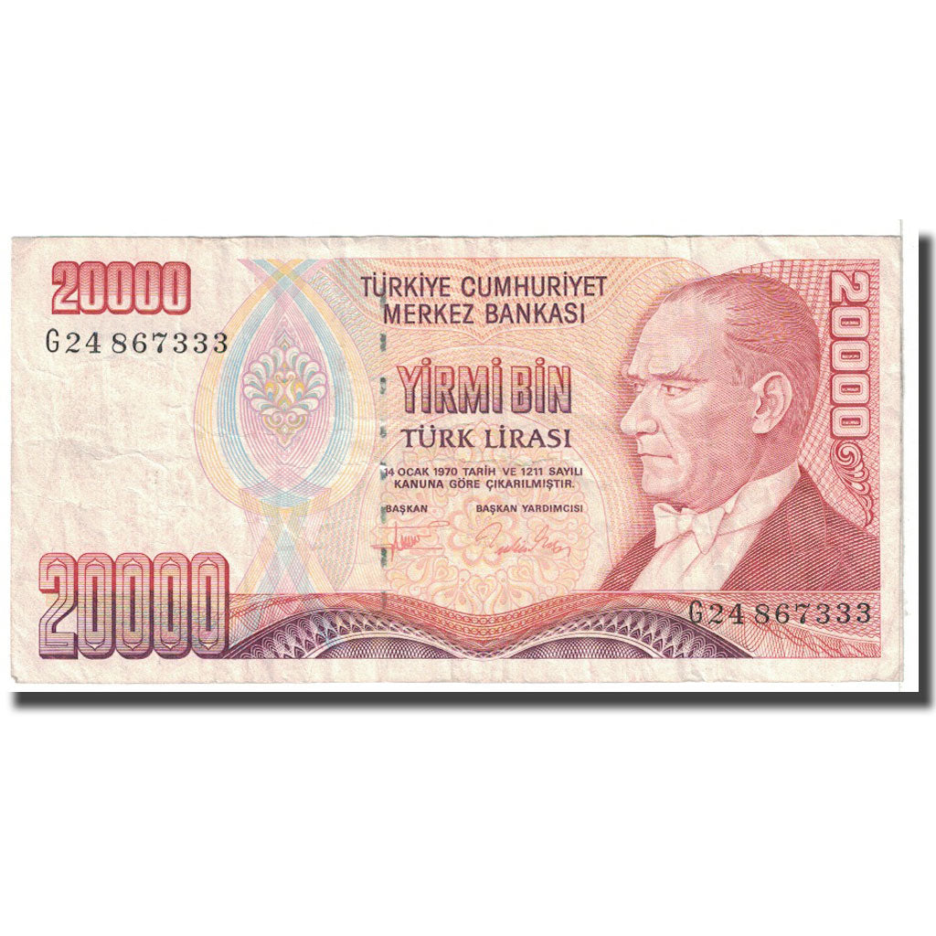 Banconote, Turchia, 20,000 Lira, 1988, KM:201, BB